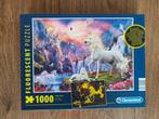 Clementoni glow in the dark puzzel - Eenhoorn, Hobby en Vrije tijd, Denksport en Puzzels, Ophalen of Verzenden, 500 t/m 1500 stukjes