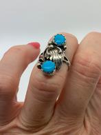 V291 Prachtige zilveren Navajo ring maat 16,25, Ophalen of Verzenden, Kleiner dan 17, X, Met edelsteen