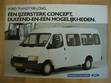 Ford Transit 100 Long Brochure ca 1988 - Snoeks beschikbaar voor biedingen