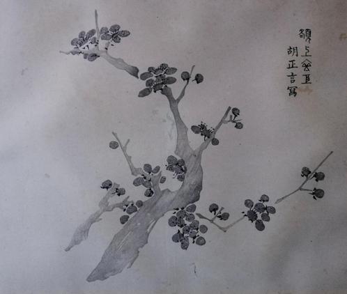 Japanse houtsnede bloesemtak, Antiek en Kunst, Kunst | Etsen en Gravures, Ophalen of Verzenden