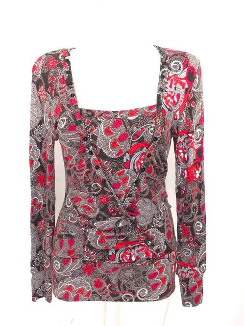 Nieuwstaat Anna Scott top zwart rood maat L, Kleding | Dames, Tops, Zo goed als nieuw, Maat 42/44 (L), Zwart, Lange mouw, Ophalen of Verzenden