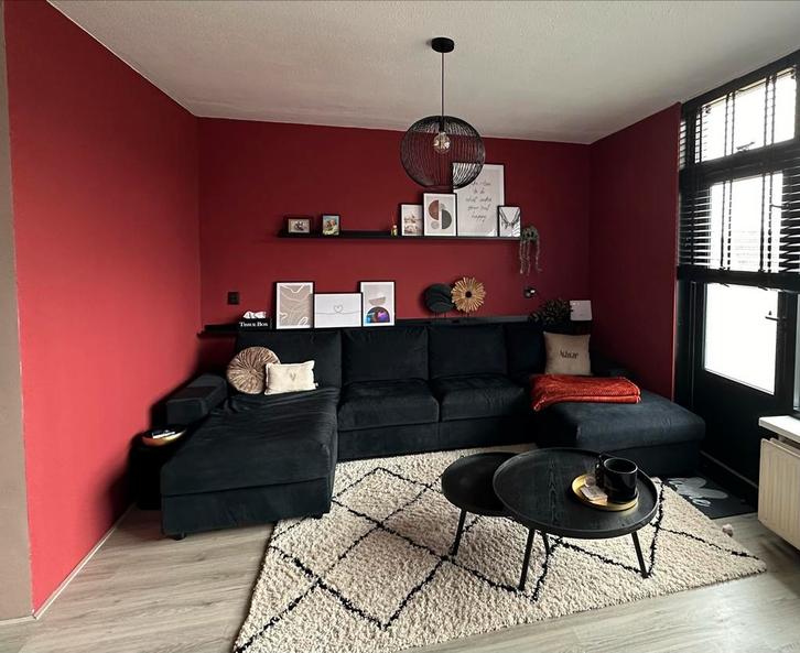 IKEA VIMLE Hoekbank + hocker/voetenbank Zwart met garantie, Huis en Inrichting, Banken | Bankstellen, Zo goed als nieuw, Hoekbank