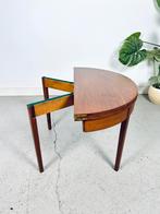 Vintage bijzettafel sidetable console half rond uitklapbaar, Ophalen, Gebruikt, 75 cm of meer, 60 cm of meer