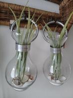 2 x riviera maison hanglamp vaasjes, Huis en Inrichting, Overige kleuren, Ophalen of Verzenden, Minder dan 50 cm, Glas