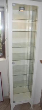 Vitrinekast met 7 glazen planken + verlichting 189 cm hoog, Ophalen, Met plank(en), Gebruikt, 50 tot 100 cm