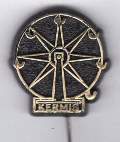 Kermis reuzenrad goud op zwart plastic speldje ( W_233 ), Verzamelen, Speldjes, Pins en Buttons, Nieuw, Speldje of Pin, Stad of Land