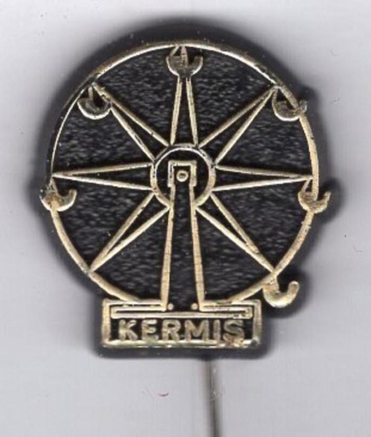 Kermis reuzenrad goud op zwart plastic speldje ( W_233 ), Verzamelen, Speldjes, Pins en Buttons, Nieuw, Speldje of Pin, Stad of Land
