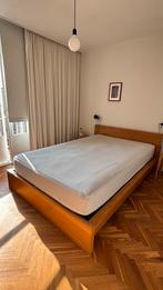 Ikea Malm bed eiken 140x220cm + lattenbodem + matras, Huis en Inrichting, Slaapkamer | Bedden, Ophalen, Gebruikt, Bruin, Tweepersoons
