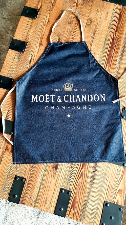 Moet&Chandon Linnen Kookschort One Size Adults., Huis en Inrichting, Keuken | Textiel, Nieuw, Zwart, Ophalen of Verzenden