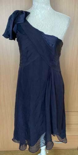 Monsoon jurk van zijde maat M [v], Kleding | Dames, Jurken, Zo goed als nieuw, Maat 38/40 (M), Blauw, Onder de knie, Ophalen of Verzenden