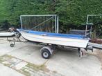Boot bootje polyester trailer elektrische motor 12 volt accu, Ophalen, Gebruikt, Tot 10 pk, Elektrisch