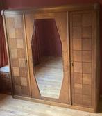 Eiken/ebbenfineer Art-Deco Spiegel-Kledingkast + Kaptafel, Ophalen, 150 tot 200 cm, Met hangruimte, Art Deco