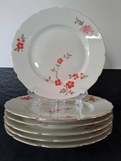6 Vintage porseleinen dinerborden jaren 1930 Tielsch (2), Antiek en Kunst, Antiek | Servies los, Ophalen of Verzenden