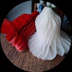 Brocante papieren kerstklok rood en wit set, 70's, Diversen, Kerst, Ophalen of Verzenden