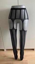 Jarretel zwarte open kruis panty met motief, Ophalen of Verzenden, Nieuw, Zwart, Panty