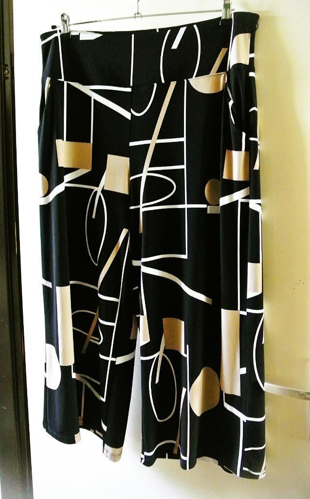 Broek chique wijd model zwart Ribkoff grafisch 44/46, Kleding | Dames, Broeken en Pantalons, Gedragen, Maat 46/48 (XL) of groter