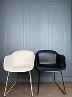 5 Muuto Fiber design sledestoelen met armleuning, Wit, Ophalen of Verzenden, Zo goed als nieuw, Muuto