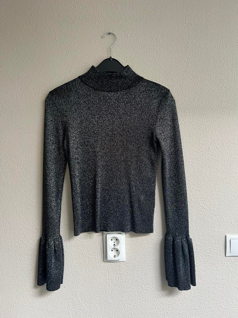 Glittertop Loavies maat XS, Verzenden, Zwart, Zo goed als nieuw, Lange mouw