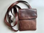 Sasa Design leren schoudertasje, Sieraden, Tassen en Uiterlijk, Ophalen of Verzenden, Zo goed als nieuw, Bruin, Leer