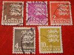 Denemarken - 5x 1 - 10 Kr, Postzegels en Munten, Denemarken, Verzenden, Gestempeld