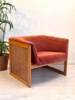 Vintage boho seventies lounge chair fauteuil webbing, Ophalen, Minder dan 75 cm, Zo goed als nieuw, Nvt