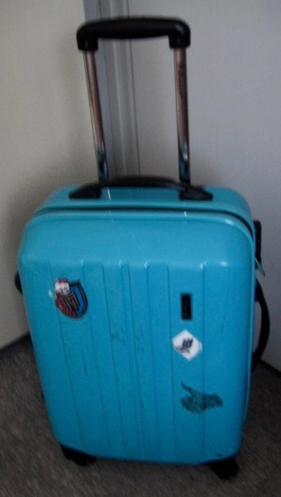 BLAUWE 'EMINENT ROLKOFFER,TROLLEY,,ALS NIEUW 4 WIELEN ,, Sieraden, Tassen en Uiterlijk, Koffers, Zo goed als nieuw, Hard kunststof