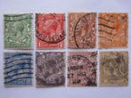 8 postzegels UK, Nr. 127 t/m 140, 1912, George V, Postzegels en Munten, Postzegels | Europa | UK, Verzenden, Gestempeld