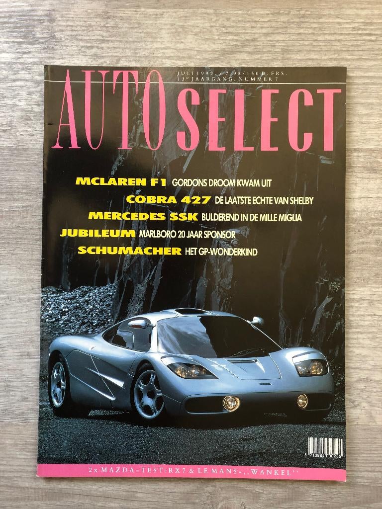 Auto Selekt: Mazda RX-7, McLaren F1 en M6 GT, Shelby Cobra, Ophalen of Verzenden, Gelezen, Algemeen