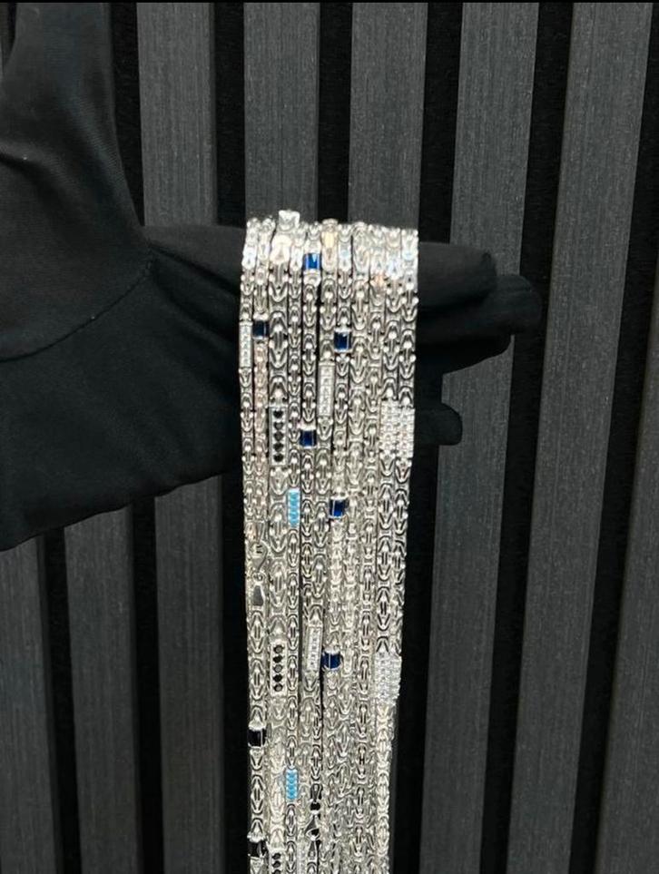 Zilveren Koningskettingen met Edelstenen, Sieraden, Tassen en Uiterlijk, Kettingen, Zo goed als nieuw, Goud, Ophalen of Verzenden