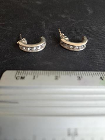925 zilver oorbellen steker met zirkonia  beschikbaar voor biedingen