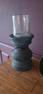 3 grote grijze brynxz kandelaars en 2 vaasjes, Overige materialen, Ophalen of Verzenden, Zo goed als nieuw, Grijs