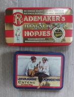2 oude blikjes haagse hopjes en javaanse jongens, Verzamelen, Blikken, Ophalen of Verzenden, Gebruikt, Overige, Overige merken
