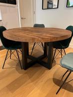 eiken ronde eettafel, Ophalen, Gebruikt, Vier personen, 100 tot 150 cm