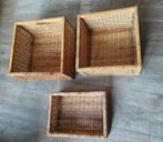 3 rieten mandjes, Ophalen of Verzenden, Rechthoekig, Riet