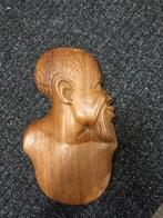 Houten Sculptuur Afrikaanse Man - Handgesneden, Ophalen of Verzenden