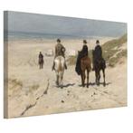 Morgenrit langs het strand - Anton Mauve | Canvas 70x50 cm, Antiek en Kunst, Verzenden