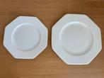 Witte Achtkantige Borden (ontbijt en diner), Huis en Inrichting, Ophalen, Keramiek, Zo goed als nieuw, Bord(en)