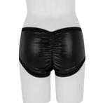 Dames zwart leerlook ondergoed broekje shorts leren, Verzenden, Zwart, Broekje of Short