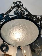 Art Deco Lamp Müller Frères, Ophalen, Gebruikt, Glas, Minder dan 50 cm