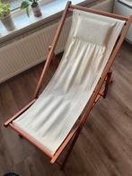 Inklapbare vintage strandstoel, Ophalen, Zo goed als nieuw, Hout, Inklapbaar