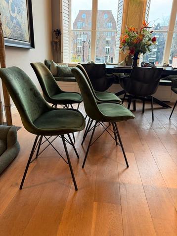 Set van 2-4 Groene Eetkamerstoelen