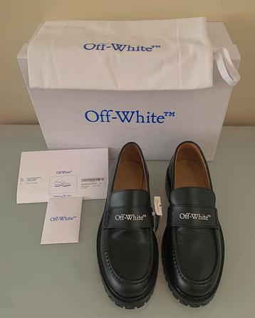 Off-White zwarte leren loafer met logo/38/nieuw beschikbaar voor biedingen