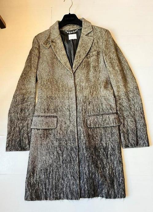 CÉLINE wollen jas groengrijs, Kleding | Dames, Jassen | Winter, Zo goed als nieuw, Maat 38/40 (M), Groen, Ophalen of Verzenden