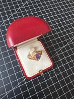 Vintage ring met paarse steen, Gebruikt, Paars, Ophalen of Verzenden, 17 tot 18
