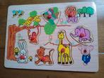 Houten knopjes puzzel, Kinderen en Baby's, Speelgoed | Kinderpuzzels, Ophalen of Verzenden, Minder dan 10 stukjes, Gebruikt, 6 maanden tot 2 jaar