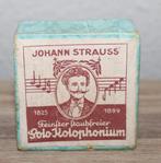 antiek doosje Johann Strauss met hars /kolophonium, Muziek en Instrumenten, Strijkinstrumenten | Overige, Gebruikt, Ophalen of Verzenden