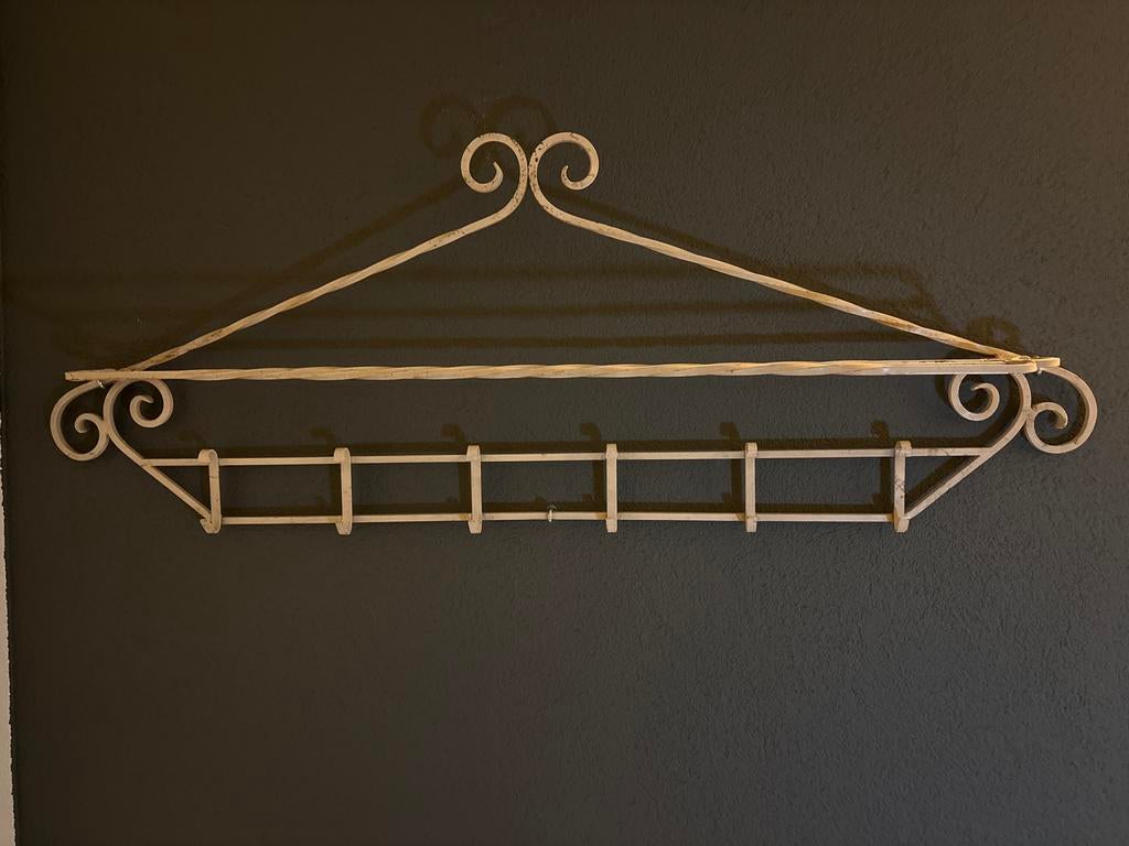 Gietijzeren Wandkapstok met Krullen, Ophalen, Gebruikt, Metaal, Wandkapstok