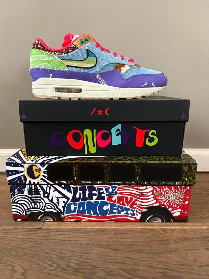 Nike Air Max 1 Concepts Far Out Special Box 44,5 (deadstock), Kleding | Heren, Schoenen, Nieuw, Sneakers of Gympen, Overige kleuren