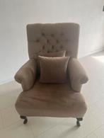 Fauteuil met voetenbankje, Huis en Inrichting, Fauteuils, Ophalen, Barok, Minder dan 75 cm, Zo goed als nieuw