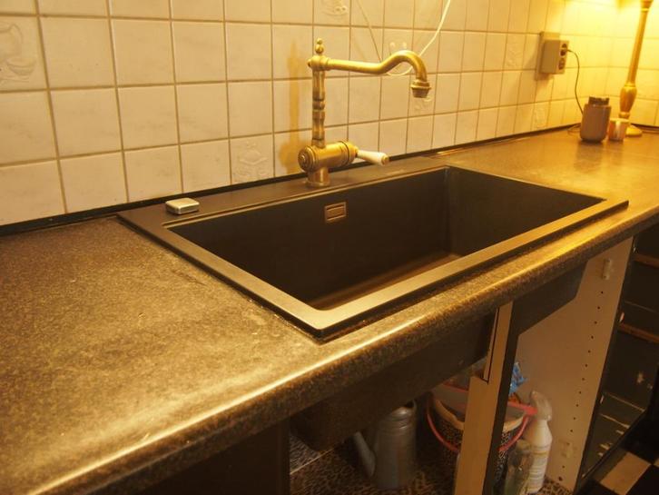 Grohe Zwarte  Grote Spoelbak/Gootsteen, Huis en Inrichting, Keuken | Keukenelementen, Gebruikt, Minder dan 100 cm, 50 tot 100 cm